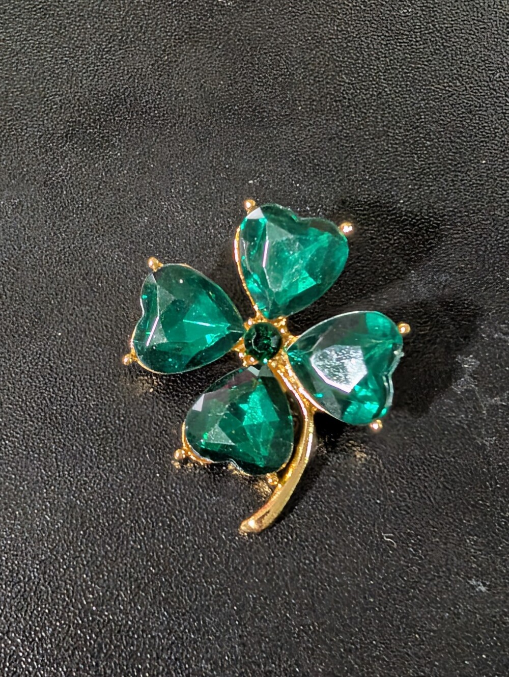 Emerald Green Clover Four-Leaf Brooch - Women Jewelry
